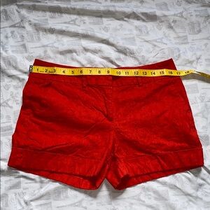 Vibrant Red Tailored Bermuda Shorts